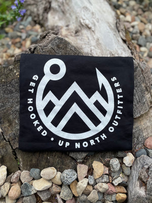 UpNorth Outfitters Mountain Tee - Black, Get Hooked Up North Outfitters. Up North Minnesota, Wisconsin, South Dakota, Sotaco, Up North Trading UpNorth Up north Outdoors