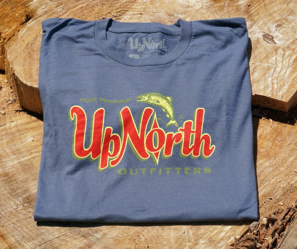 UpNorth Outfitters logo Tee - Forest Green Get Hooked Up North Outfitters. Up North Minnesota, Wisconsin, South Dakota, Sotaco, Up North Trading UpNorth Up north Outdoors