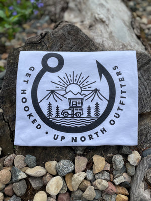 UpNorth Outfitters Camper Tee - White, Get Hooked Up North Outfitters. Up North Minnesota, Wisconsin, South Dakota, Sotaco, Up North Trading UpNorth Up north Outdoors