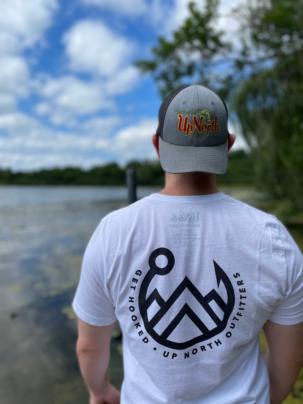 UpNorth Outfitters Mountain Tee - White Get Hooked Up North Outfitters. Up North Minnesota, Wisconsin, South Dakota, Sotaco, Up North Trading UpNorth Up north Outdoors