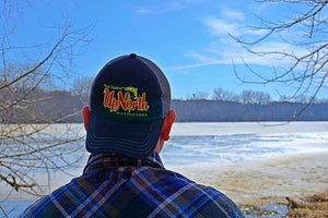 Black/Charcoal Garment Washed Trucker hat