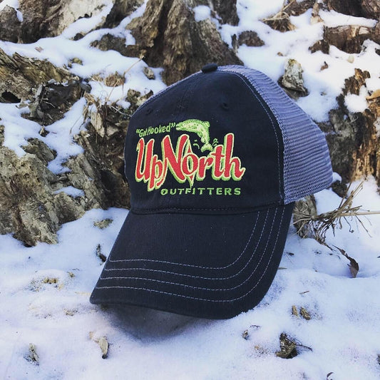 Black/Charcoal Garment Washed Trucker hat - UpNorth Outfitters